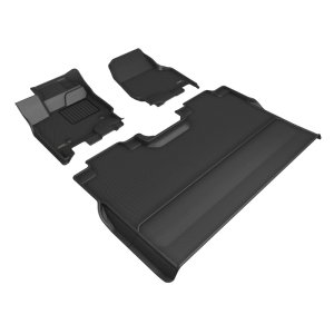Ford F-150 Supercrew Floor Mats - 3D MAXpider - Kagu - Black - `15-`26 Ford F-150 Supercrew Floor Mats - 3D MAXpider - Kagu - Black - `15-`26